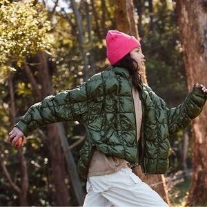 Free People Olive Puffer Jacket
